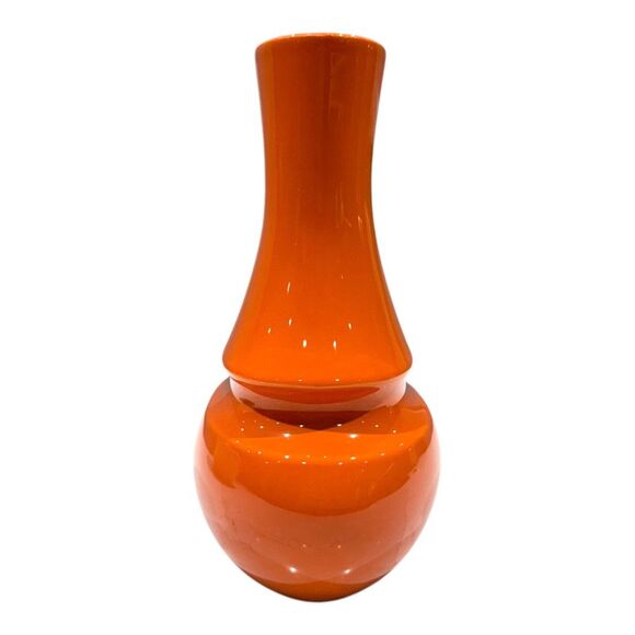 Vtg Global Views Portugal Orange Art Deco Ceramic Bulbous Accent Vase MCM 1991 - Picture 6 of 10